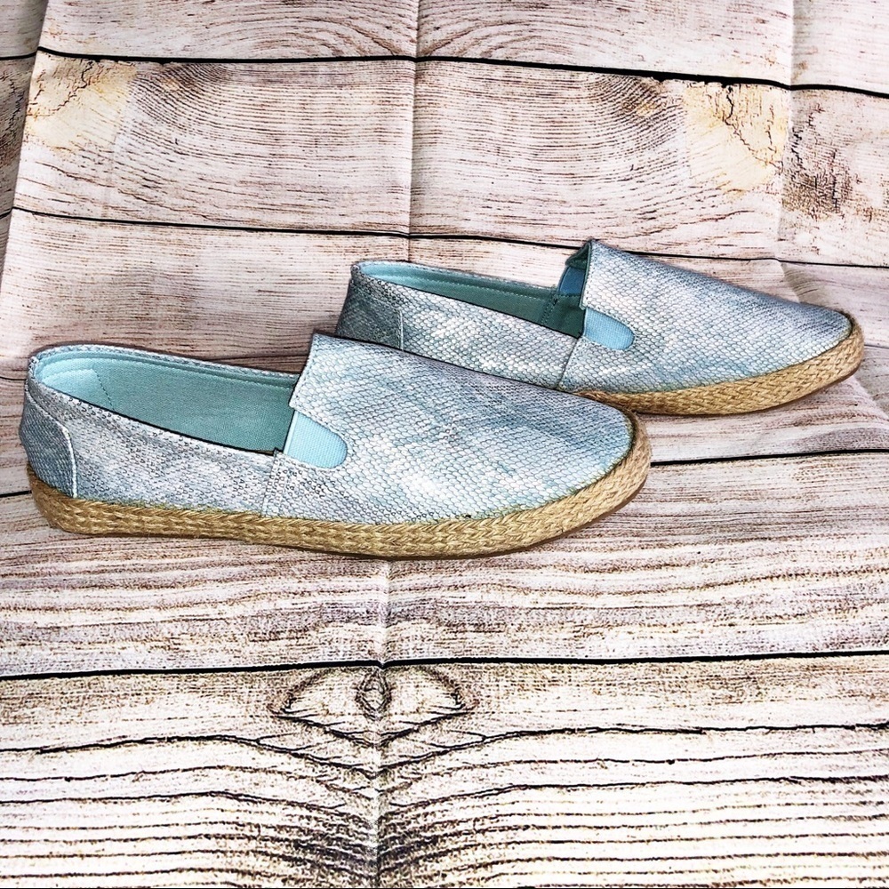 Seven7 Cape Azul Espadrille Flats Chambray Size 10